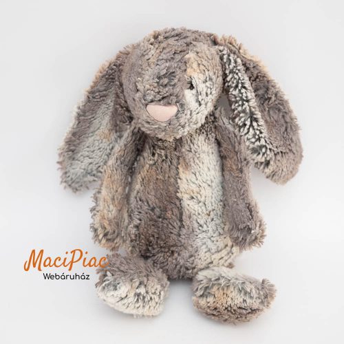 Plüss szürke nyúl, nyuszi Jellycat Bashful Cottontail 3 túnusú különleges bundázott (hímzett pamut címkés) 