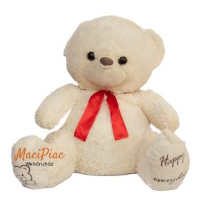   Plüss maci nagy méretű hímzett a talpa Happy everyday felírattal