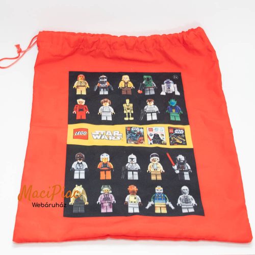 STAR WARS piros legó emberek mintás összehúzható textil tornazsák