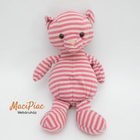  Rózsaszín csíkos macska, cica textil figura Cuddle Me Friends Tesco 