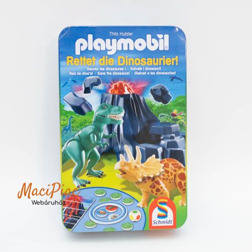 Társasjáték fém dobozban playmobil dinoszauruszos Playmobil Dinoworld 