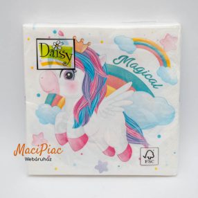   Király unikornis Magical mintás szalvéta Daisy új! 3 rétegű 33x33 cm 20 db