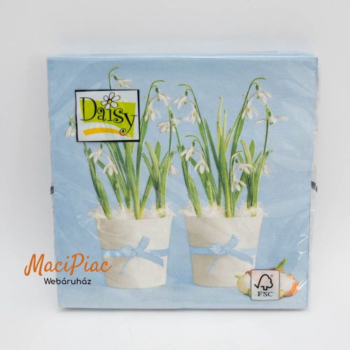 Hóvirág mintás szalvéta Daisy új! 3 rétegű 33x33 cm 20 db