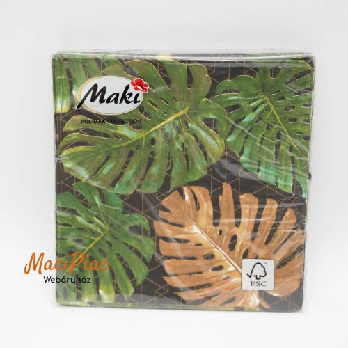 Maki POL-MAX COLLCTION papírszalvéta filodendron levél mintás 20 db 33x33 cm 3 rétegű