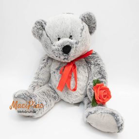   Plüss maci rózsával animaladventura USA puha finom tapintású bundája van, ölelnivaló