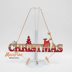   Merry Christmas fa tábla karácsonyi dekoráció, ajtó vagy lakás dísz akasztható, képek csiptethetőek rá