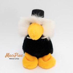   Plüss fekete varjú madár kalappal és nyakkendővel  Vintage Nici Duck Bird