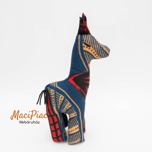 Twiga szuahéli zsiráf kitömött állat figura Stuffed Animal - Twiga Afrika (Kitenge egy kelet-afrikai pamutszövetből)