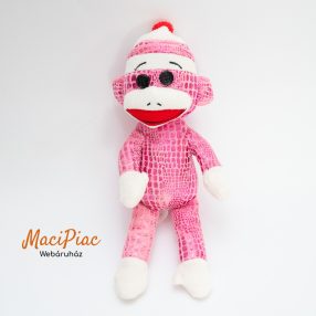   TY Sock Monkey 2014 Pink Sparkle Plush Soft Toy | 9" plüss majom, rózsaszín maki 