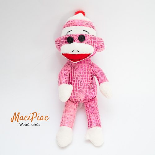 TY Sock Monkey 2014 Pink Sparkle Plush Soft Toy | 9" plüss majom, rózsaszín maki 