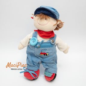   FIÚ TANULJ ÖLTÖZNI SOFT DOLL oktatójáték rongybaba RUSS cipzár/gomb/tépőzár/pattent