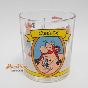   Nutellás üveg pohár 2001 LES EDITIONS ALBERT RENÉ GOSCINNY UDERZO (OBELIX) mesehős , mese mintával