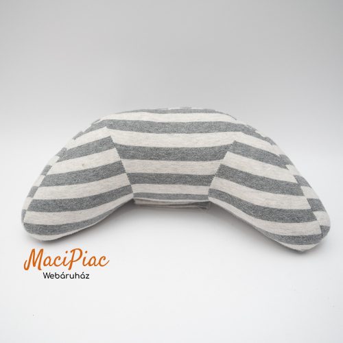 Csíkos szürke gyermek autós biztonsági öv párna vagy fejtámasz párna