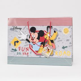   Ajándék papírtáska Mickey egér, két oldalas, fekvő 38x28-as KÖZEPES méretű