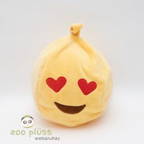 Emoji puha sárga plüss kerek párna hangulatjel szerelmes