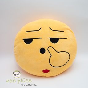 Emoji puha sárga plüss kerek párna hangulatjel