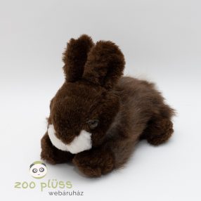 Plüss nyúl, sötét barna élethű kis nyuszi