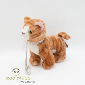 Plüss vörös macska, cica pórázzal eredeti RUSS