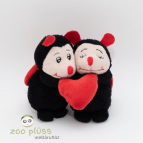 Plüss katica, katicabogár pár szívvel