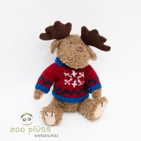 Plüss rénszarvas kötött hópelyhes pulóverben