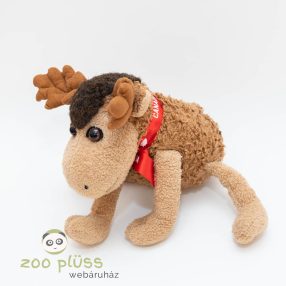   Plüss rénszarvas CANADA feiratos piros selyem szalaggal a nyakában