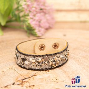   Csuklópántos, divatos mandzsetta karkötő kristály strasszos (dapp)