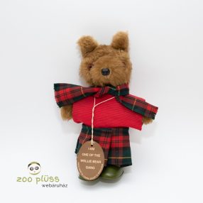   Plüss Skót ruhás maci, mackó Vintage Wellie Bear Gang 12.5″ Teddy bear Handmade Laura Grant Wee Wilbur new 1985