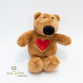 Plüss maci, mackó szivecskés mintával Banana