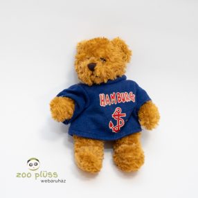   Plüss maci, mackó forgatható végtagokkal HAMBURG feliratos pólóban