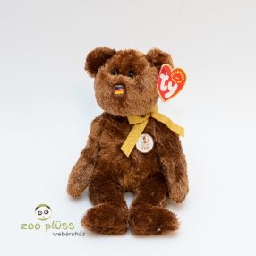   Plüss maci, mackó Ty márka 2002-es FIFA Olimpion (barna, orra német zászlós) Ty Beanie Baby Champion Bear 2002 FIFA Word Cup
