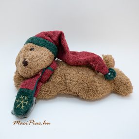   Plüss maci, mackó zsenília plüss, finom puha Karácsonyi szerelésben
