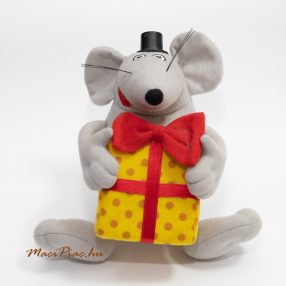   Plüss egér ajándék dobozzal zenél Boldog születésnapot angolul