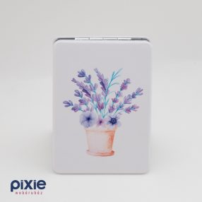   Levendula mintás piperetükör, sminktükör, zsebtükör két oldalas Új!