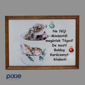Karácsonyi kép fa kerettel A4-es