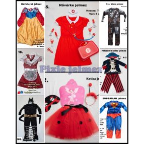 Jelmezek Farsangra, Karneválra, Halloweenre, Mikulásra, Karácsonyra