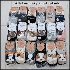 Állat mintás pamut zoknik